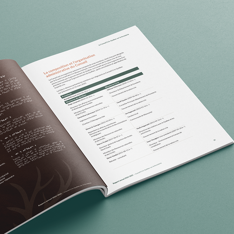 Conseil Cri Québec sur la foresterie - Rapport annuel Conseil Cri Québec sur la foresterie - Rapport annuel